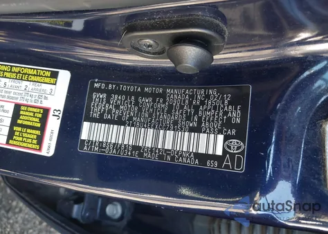 2012 Toyota Corolla Le z USA, uszkodzony, nr VIN 2T1BU4EEXCC791530